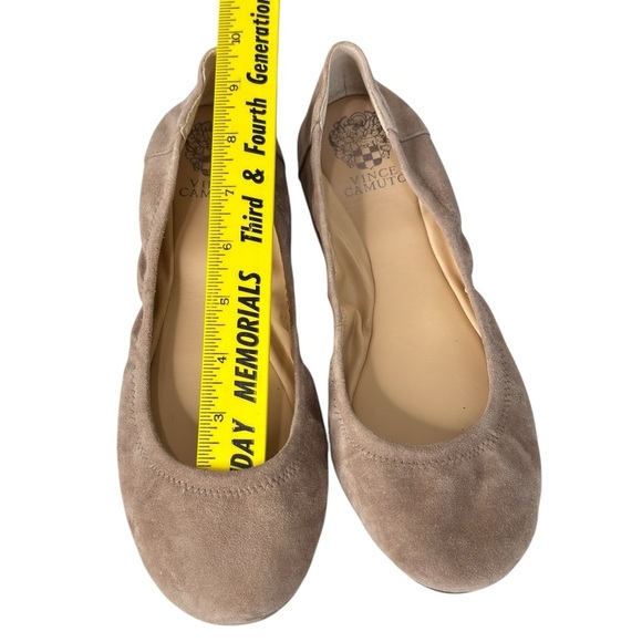 Vince Camuto Ellen Tan Suede Ballet Flats Womens Shoe Sz 9.5 Comfort Memory Foam - Picture 7 of 11